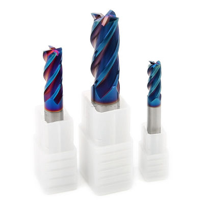 65 Degree 4 Flutes End Mill Nano Blue Coated 8mm End Mill Square