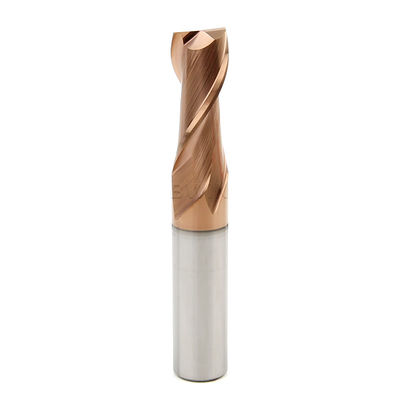 HRC55 Carbide Flat End Mill Copper Coated 2mm Square Milling Cutter