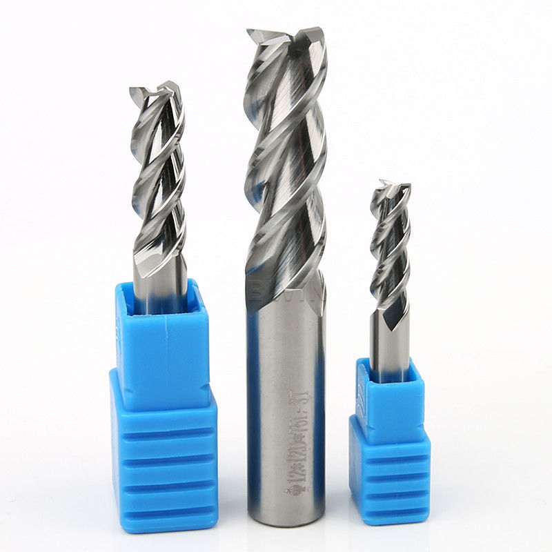 High Feed CNC End Mill HRC45 3 Flute Flat Milling Cutter For Aluminum
